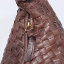 Bottega Veneta INTRECCIATO Hobo Shoulder Bag Leather Brown 115653 Auth 207297V-9