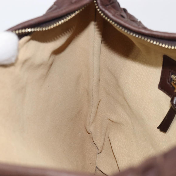 Bottega Veneta INTRECCIATO Hobo Shoulder Bag Leather Brown 115653 Auth 207297V