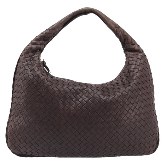 Bottega Veneta INTRECCIATO Hobo Shoulder Bag Leather Brown 115653 Auth 207297V