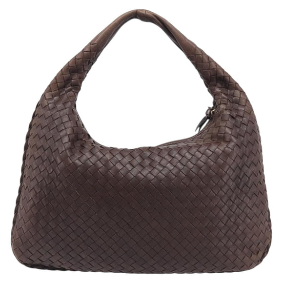 Bottega Veneta INTRECCIATO Hobo Shoulder Bag Leather Brown 115653 Auth 207297V