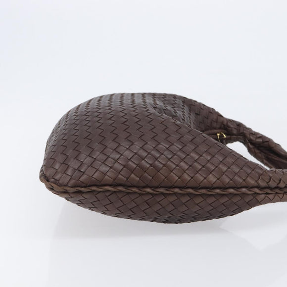 Bottega Veneta INTRECCIATO Hobo Shoulder Bag Leather Brown 115653 Auth 207297V