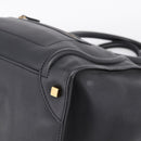 CELINE Luggage Micro Shopper Hand Bag Leather Black Gold Tone Auth 207298V-9