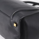 CELINE Luggage Micro Shopper Hand Bag Leather Black Gold Tone Auth 207298V-15