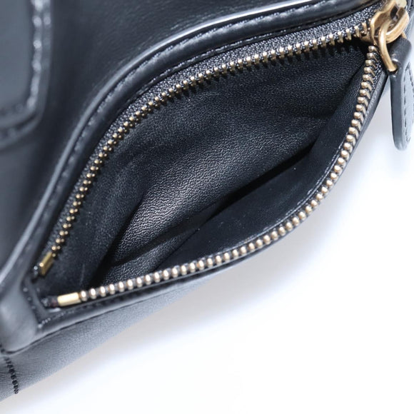 CELINE Luggage Micro Shopper Hand Bag Leather Black Gold Tone Auth 207298V