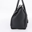 CELINE Luggage Micro Shopper Hand Bag Leather Black Gold Tone Auth 207298V-3