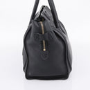 CELINE Luggage Micro Shopper Hand Bag Leather Black Gold Tone Auth 207298V-4