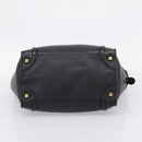 CELINE Luggage Micro Shopper Hand Bag Leather Black Gold Tone Auth 207298V-5