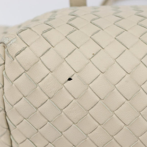 Bottega Veneta INTRECCIATO Hand Bag Leather Ivory Auth 207300A
