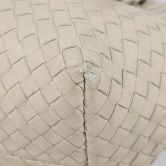 Bottega Veneta INTRECCIATO Hand Bag Leather Ivory Auth 207300A