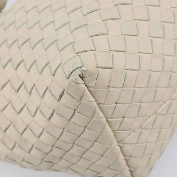 Bottega Veneta INTRECCIATO Hand Bag Leather Ivory Auth 207300A