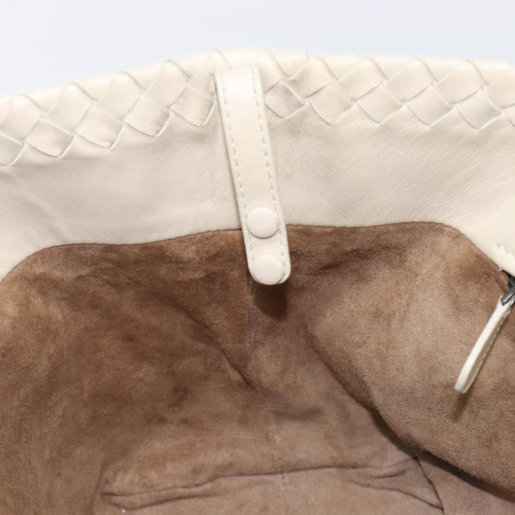 Bottega Veneta INTRECCIATO Hand Bag Leather Ivory Auth 207300A