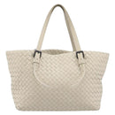 Bottega Veneta INTRECCIATO Hand Bag Leather Ivory Auth 207300A-2