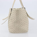 Bottega Veneta INTRECCIATO Hand Bag Leather Ivory Auth 207300A-3