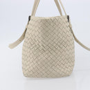Bottega Veneta INTRECCIATO Hand Bag Leather Ivory Auth 207300A-4