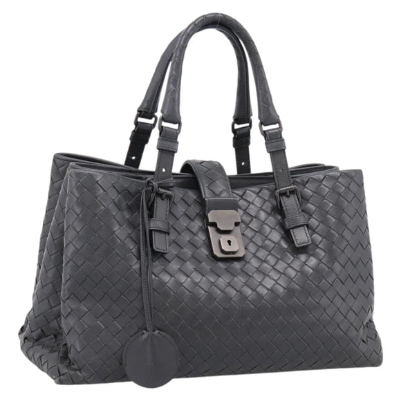 Bottega Veneta INTRECCIATO Hand Bag Leather Gray Auth 207303V