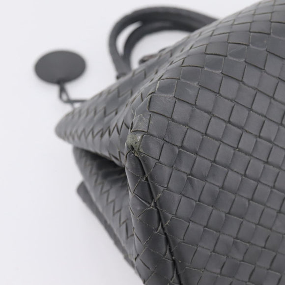 Bottega Veneta INTRECCIATO Hand Bag Leather Gray Auth 207303V