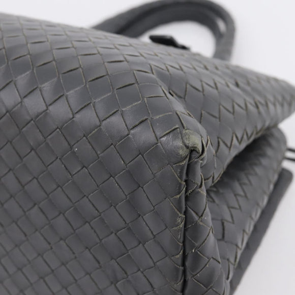 Bottega Veneta INTRECCIATO Hand Bag Leather Gray Auth 207303V