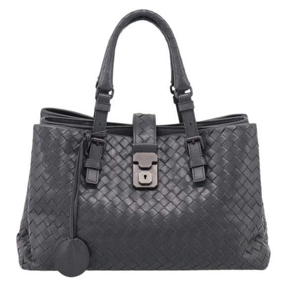 Bottega Veneta INTRECCIATO Hand Bag Leather Gray Auth 207303V