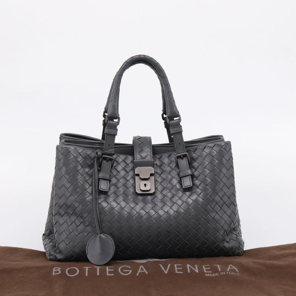 Bottega Veneta INTRECCIATO Hand Bag Leather Gray Auth 207303V
