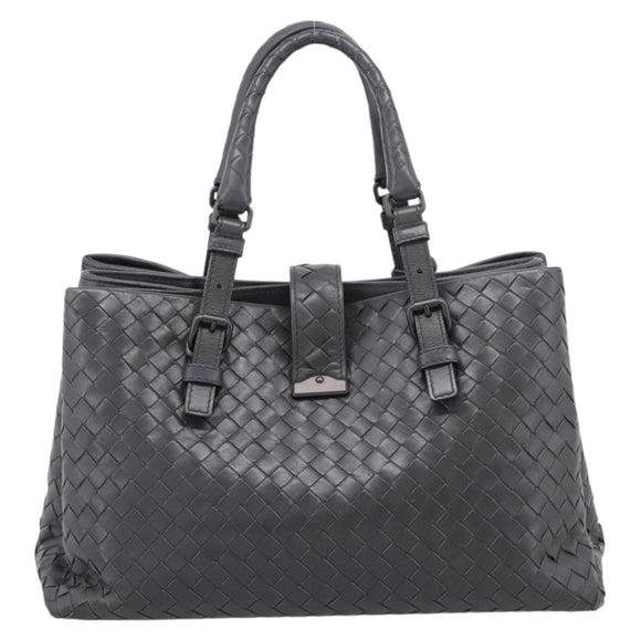 Bottega Veneta INTRECCIATO Hand Bag Leather Gray Auth 207303V