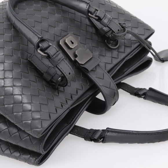 Bottega Veneta INTRECCIATO Hand Bag Leather Gray Auth 207303V