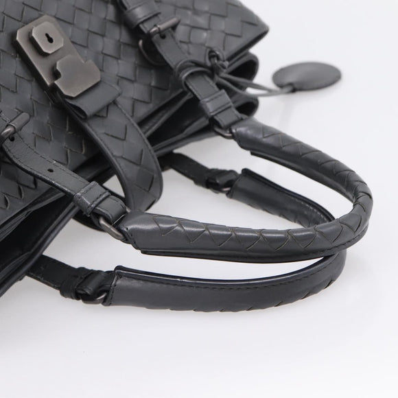 Bottega Veneta INTRECCIATO Hand Bag Leather Gray Auth 207303V