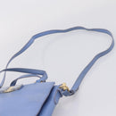 Salvatore Ferragamo Vala Hand Bag Leather 2way Blue Gold Tone Auth 207304-11