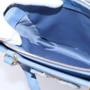 Salvatore Ferragamo Vala Hand Bag Leather 2way Blue Gold Tone Auth 207304-22
