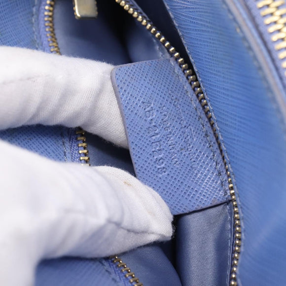 Salvatore Ferragamo Vala Hand Bag Leather 2way Blue Gold Tone Auth 207304