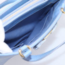 Salvatore Ferragamo Vala Hand Bag Leather 2way Blue Gold Tone Auth 207304-27
