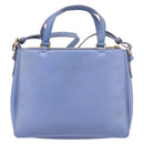 Salvatore Ferragamo Vala Hand Bag Leather 2way Blue Gold Tone Auth 207304-2