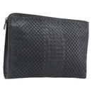 Bottega Veneta INTRECCIATO Clutch Bag Leather Gray Auth 207305V-1