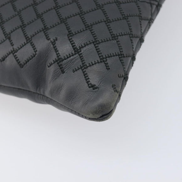 Bottega Veneta INTRECCIATO Clutch Bag Leather Gray Auth 207305V