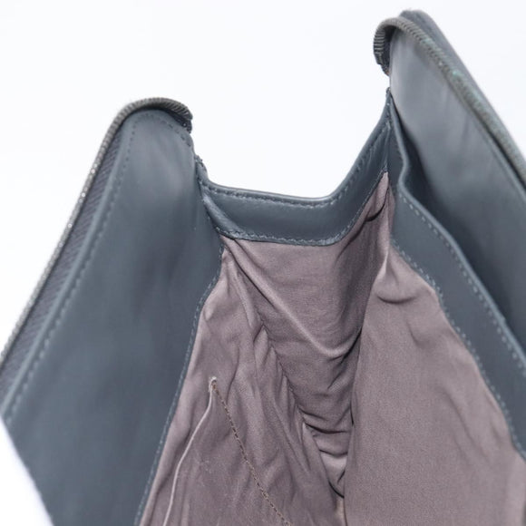 Bottega Veneta INTRECCIATO Clutch Bag Leather Gray Auth 207305V