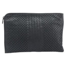 Bottega Veneta INTRECCIATO Clutch Bag Leather Gray Auth 207305V-2