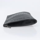 Bottega Veneta INTRECCIATO Clutch Bag Leather Gray Auth 207305V-5