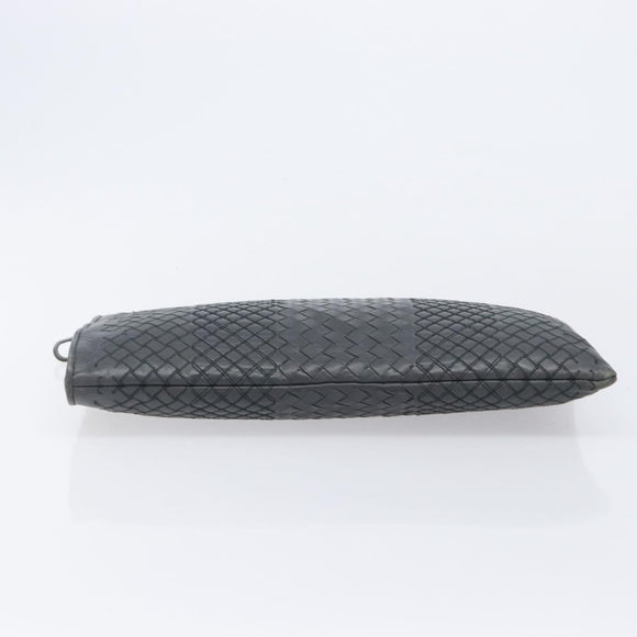 Bottega Veneta INTRECCIATO Clutch Bag Leather Gray Auth 207305V
