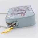GUCCI Yuko Higuchi Chain Shoulder Bag Leather Light Blue 860648 Auth 207306M-4