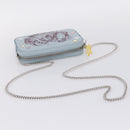 GUCCI Yuko Higuchi Chain Shoulder Bag Leather Light Blue 860648 Auth 207306M-7
