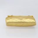 PRADA Chain Shoulder Bag Leather Gold Auth 207307-11