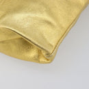 PRADA Chain Shoulder Bag Leather Gold Auth 207307-13