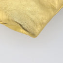 PRADA Chain Shoulder Bag Leather Gold Auth 207307-15