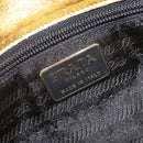 PRADA Chain Shoulder Bag Leather Gold Auth 207307-19