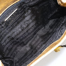 PRADA Chain Shoulder Bag Leather Gold Auth 207307-20