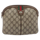 GUCCI GG Supreme Web Sherry Line Shoulder Bag PVC Beige 904 02 047 Auth 207308-2