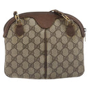 GUCCI GG Supreme Web Sherry Line Shoulder Bag PVC Beige 904 02 047 Auth 207308-3