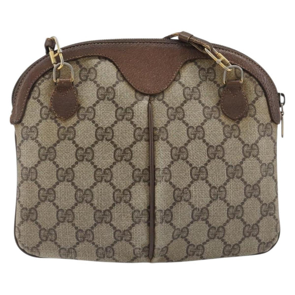 GUCCI GG Supreme Web Sherry Line Shoulder Bag PVC Beige 904 02 047 Auth 207308