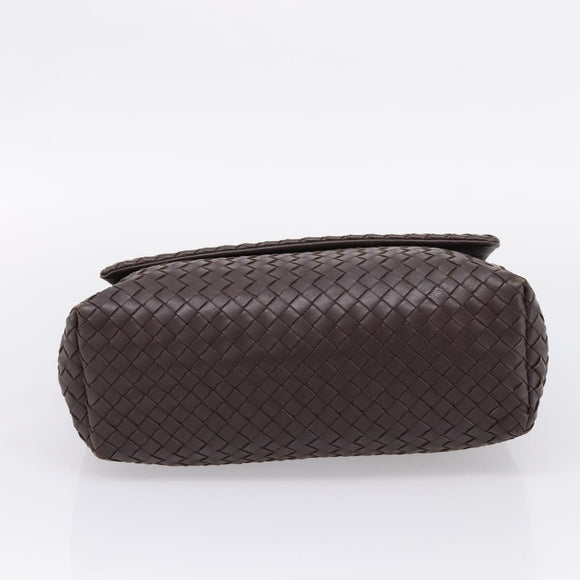 Bottega Veneta INTRECCIATO Shoulder Bag Leather Brown Gold 162117 Auth 207312V