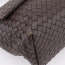 Bottega Veneta INTRECCIATO Shoulder Bag Leather Brown Gold 162117 Auth 207312V-16