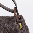Bottega Veneta INTRECCIATO Shoulder Bag Leather Brown Gold 162117 Auth 207312V-19